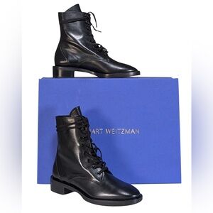 Stuart Weitzman Black Lace-Up Boots - Brand New!
